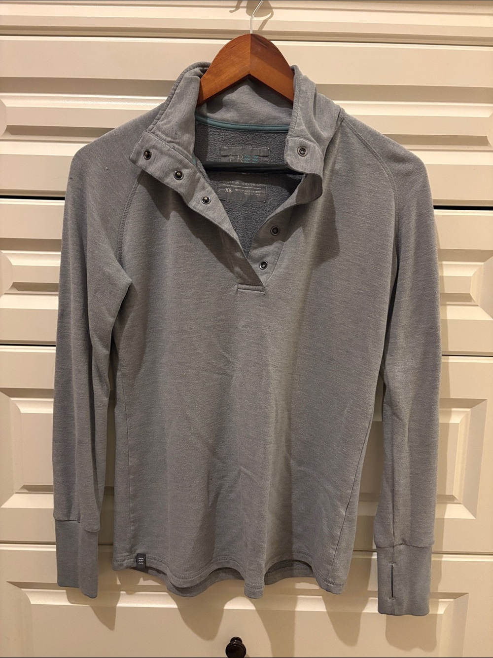 Light Gray Snap-Button Pullover